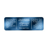 ヴィンテージスタイルブルーフォイル石鹸および化粧品ラベル ラベル (正面)