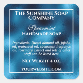ヴィンテージスタイルブルーフォイル石鹸および化粧品 スクエアシール