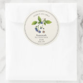 ヴィンテージスタイルブルーベリージャムジャムオンオフホワイト ラウンドシール (バッグ)