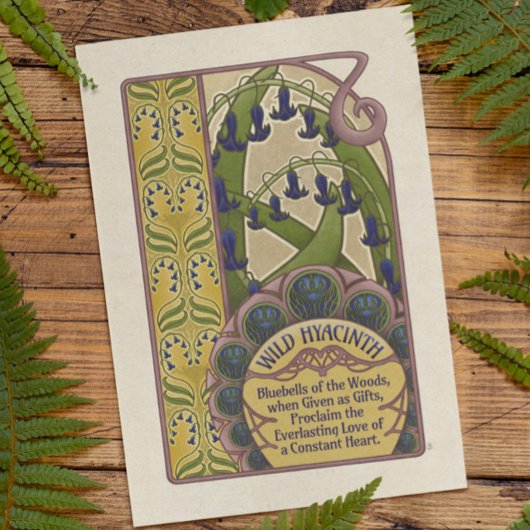 ヴィンテージスタイルブルーベル花 – ブルーカード