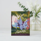 ヴィンテージスタイルプエルトリコハガキ ポストカード (スタンド正面)