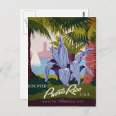 ヴィンテージスタイルプエルトリコハガキ ポストカード (正面/裏面)