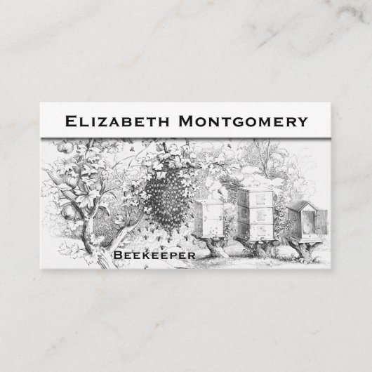 ヴィンテージスタイルプロフェッショナルビーキーパー名刺 名刺 (正面)