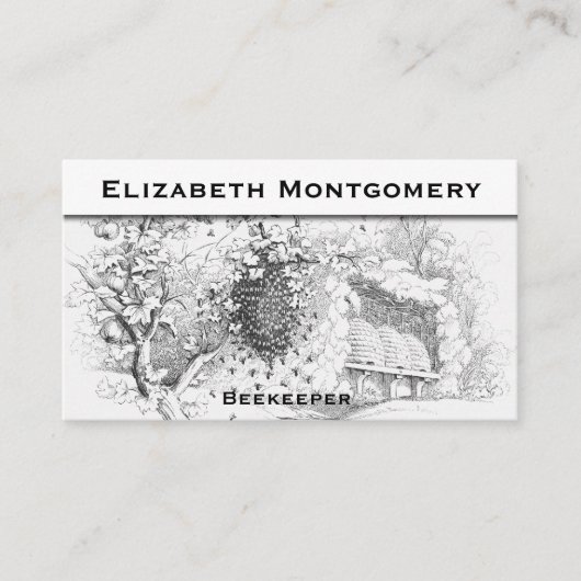 ヴィンテージスタイルプロフェッショナルビーキーパー名刺 名刺 (正面)