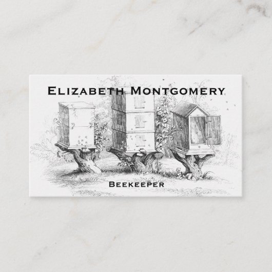 ヴィンテージスタイルプロフェッショナルビーキーパー名刺 名刺 (正面)