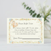 ヴィンテージスタイルベビーシャワーおむつラッフルカード 招待状 (スタンド正面)