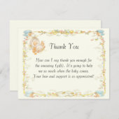 ヴィンテージスタイルベビーシャワーサンキューカード 招待状 (正面/裏面)
