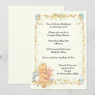 ヴィンテージスタイルベビーシャワー 招待状