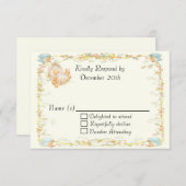 ヴィンテージスタイルベビーシャワーRSVPカード 出欠カード (正面/裏面)