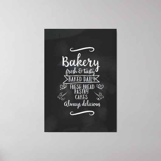 ヴィンテージスタイルベーカリーシャルボードポスター キャンバスプリント (正面)