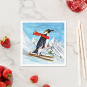 ヴィンテージスタイルペンギンダウンヒルスキー スタンダードカクテルナプキン (インサイチュ)