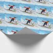 ヴィンテージスタイルペンギンダウンヒルスキー ラッピングペーパー (角)
