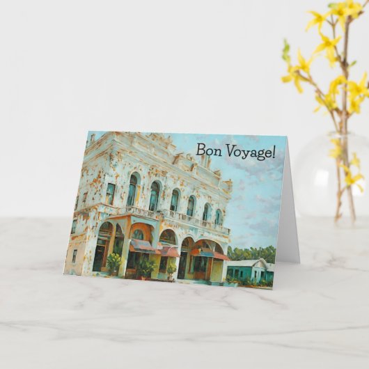 ヴィンテージスタイルホテルアートバケーションウィズカード カード (黄色い花)