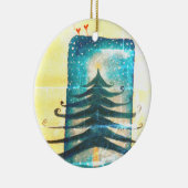 ヴィンテージスタイルホリデーツリースケッチオーナメント セラミックオーナメント (右)