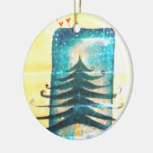 ヴィンテージスタイルホリデーツリースケッチオーナメント セラミックオーナメント (左)