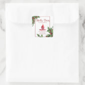 ヴィンテージスタイルホリーベリークリスマスキャンドルラベル スクエアシール (バッグ)
