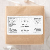 ヴィンテージスタイルホワイトとブラック文字化粧料ラベル ラベル (インサイチュ)