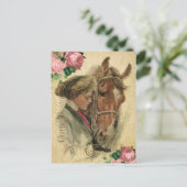 ヴィンテージスタイルホースアンドバラカフランスのルテポスタール ポストカード (スタンド正面)