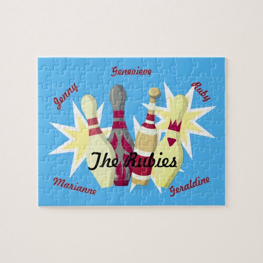 ヴィンテージスタイルボーリングチーム ジグソーパズル (横)