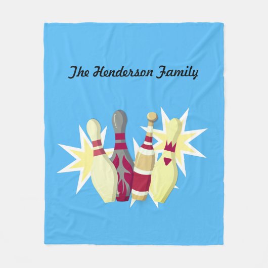 ヴィンテージスタイルボーリング フリースブランケット (正面)