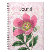 ヴィンテージスタイルポピーフラワージャーナル ノートブック (正面)