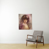 ヴィンテージスタイルポートレートの美しいフローラ女性 タペストリー (インサイチュ)