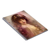 ヴィンテージスタイルポートレートの美しいフローラ女性 ノートブック (右側)