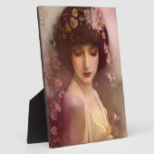 ヴィンテージスタイルポートレートの美しいフローラ女性 フォトプラーク (側面)