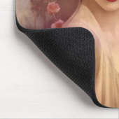 ヴィンテージスタイルポートレートの美しいフローラ女性 マウスパッド (コーナー)