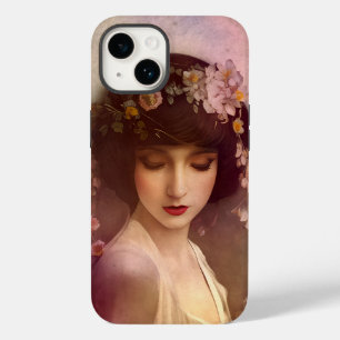 ヴィンテージスタイルポートレートの美しいフローラ女性 Case-Mate iPhone 14ケース