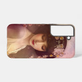 ヴィンテージスタイルポートレートの美しいフローラ女性 SAMSUNG GALAXYケース (裏面横)