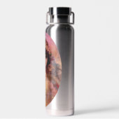 ヴィンテージスタイルポートレートの美しい女性ピンク ウォーターボトル (背面)