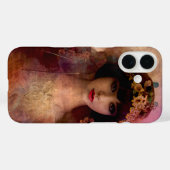 ヴィンテージスタイルポートレートの美しい女性ピンク Case-Mate iPhoneケース (裏面 (横))