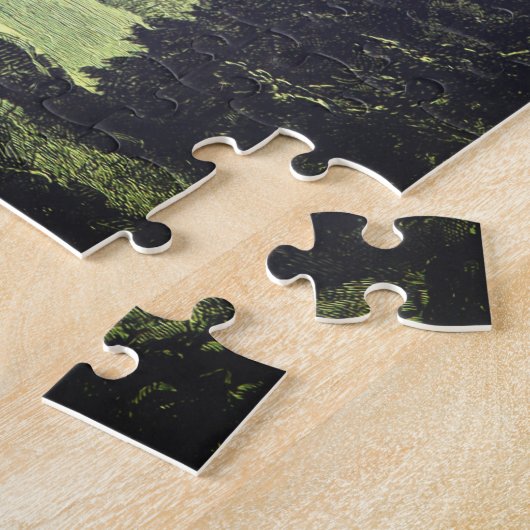 ヴィンテージスタイルマウンテンピークイラストレーションパズル ジグソーパズル (側面)