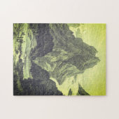 ヴィンテージスタイルマウンテンピークイラストレーションパズル ジグソーパズル (横)