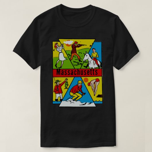 ヴィンテージスタイルマサチューセッツ Tシャツ (デザイン正面)