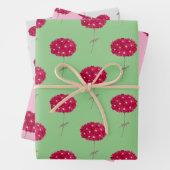 ヴィンテージスタイルマゼンタアジサイのラップクラフト ラッピングペーパーシート (インサイチュ)