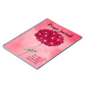 ヴィンテージスタイルマゼンタアジサイ祈りの言葉ジャーナル ノートブック (左側)