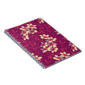 ヴィンテージスタイルマゼンタピンクフローラスパイラル ノートブック (右側)