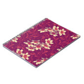 ヴィンテージスタイルマゼンタピンクフローラスパイラル ノートブック (左側)