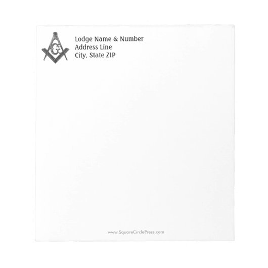 ヴィンテージスタイルマソニックロッジメモ帳 ノートパッド (正面)