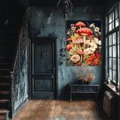 ヴィンテージスタイルマッシュルームアートポスター ポスター