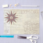 ヴィンテージスタイルマップ（羅針盤あり） 薄葉紙 (クラフト)
