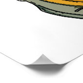 ヴィンテージスタイルマンガハンバーガーマン ポスター (角)