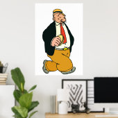 ヴィンテージスタイルマンガハンバーガーマン ポスター (ホームオフィス)