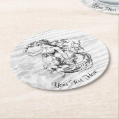 ヴィンテージスタイルマーメイドユアカラー ラウンドペーパーコースター (アングル)