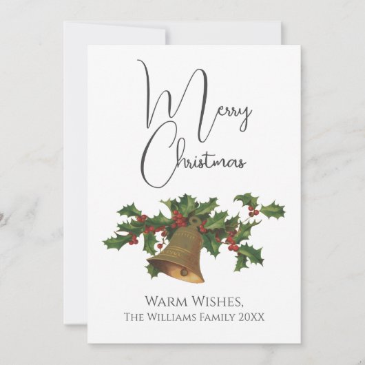 ヴィンテージスタイルミストレトーベルメリークリスマス シーズンカード (正面)