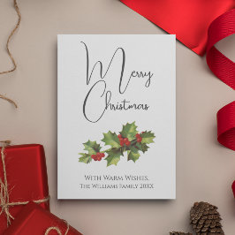 ヴィンテージスタイルミストレミニマルトーメリークリスマス シーズンカード