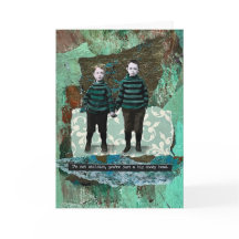 ヴィンテージスタイルミックスメディアルックグリーティングカード