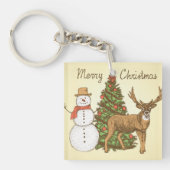 ヴィンテージスタイルメリークリスマス キーホルダー (正面)